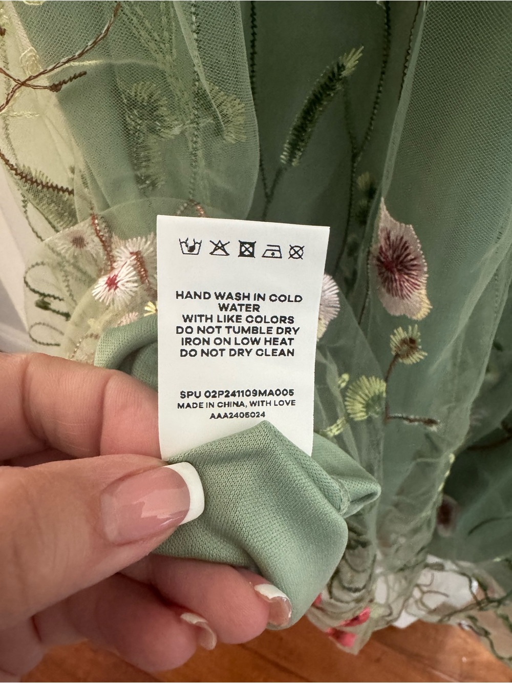 BloomChic Green Embroidered Midi Dress with Floral Accent - Picture 7 of 7
